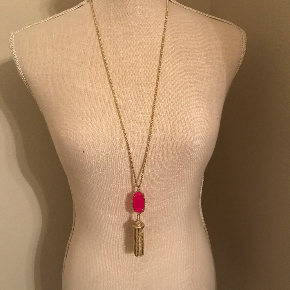 Kendra Scott necklace pink gold long
